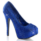 Bordello,Bordello TEEZE-06R Royal Blue Satin Rhinestoned Pumps - Shoecup.com